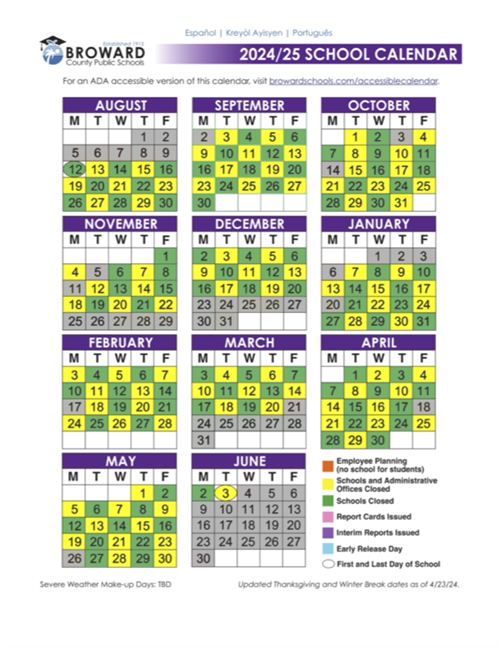  SCHOOL CALENDAR AND BELL SCHEDULE
